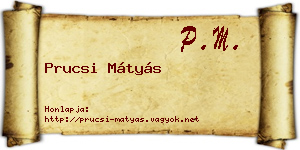 Prucsi Mátyás névjegykártya