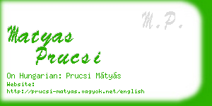 matyas prucsi business card